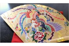 【舞扇堂】金銀箔押し手描き檜扇 鳳凰・桜 
