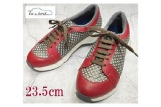 【ネーカーズ】【Tie a bond】西陣織スニーカー（赤）〈23.5cm〉