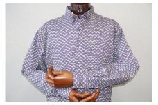 【鷲野染工場】メンズシャツ（鱗）Mサイズ
