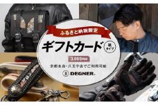 【デグナー】ふるさと納税限定ギフトカード＜3,000円分＞［ 京都 バイクギア ギフト券 人気 おすすめ 革 レザー ツーリング ライダー バイカー バイク ブランド メーカー ギア パーツ ］