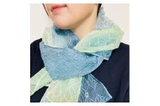 【京都花こまち】京都伝統技法「京絞り」オーガンジーシルクスカーフ「虹雲」