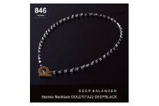 【846YAJIRO】〔スポーツネックレス〕８シリーズ ネックレス GOLD TITA22【DEEP BLACK】（Lサイズ50センチ)