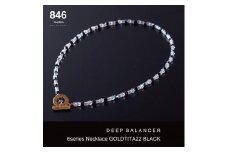 【846YAJIRO】〔スポーツネックレス〕６シリーズ ネックレス GOLD TITA22【BLACK】（Lサイズ48センチ)