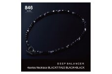 【846YAJIRO】〔スポーツネックレス〕４シリーズ ネックレス BLACKTITA22 【BLACK×BLACK】（Lサイズ50センチ)
