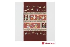 【龍村美術織物】龍村錦帯 袋帯 木画インコ エンジ【高島屋選定品】