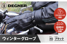 【デグナー】ウィンターグローブ [WG-34]ブラック〈XSサイズ〉［ 京都 革 手袋 レザー グローブ バイクギア ブランド 大好評 人気 おすすめ 牛革 ツーリング ライダー バイカー バイク パーツ お取り寄せ 送料無料 ふるさと納税 ］