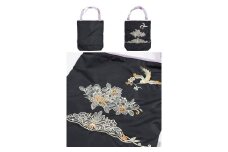 【シノワズリーモダン京都】花鳥オーガンジーカットワーク刺繍 防水・撥水トートバッグ ブラック［ 京都 日傘 ブランド 防水 撥水 トート 濡れた傘を入れてもOK カットワーク刺繍 おしゃれ 人気 おすすめ レディス 女性用 ギフト プレゼント お取り寄せ 通販 送料無料 ふるさと納税 ］