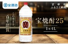 【タカラ】宝焼酎25°4L×1本 エコペットN｜焼酎 宝焼酎 本格焼酎 ［ 京都 タカラ 焼酎 大容量 4L 人気 おすすめ お酒 焼酎 酎ハイ サワー カクテル 晩酌 日常使い ご自宅用 ギフト プレゼント お取り寄せ 通販 送料無料 ふるさと納税 ］