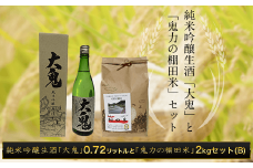 純米吟醸生酒「大鬼」0.72リットルと【令和6年産新米】「鬼力の棚田米」2㎏セット（B)  ふるさと納税 日本酒 お酒 酒 純米吟醸 米 お米 2kg 京都府 福知山市