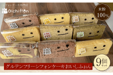 ＜米粉100%シフォンケーキ専門店＞グルテンフリーシフォンケーキ9個セット＜おいしふぉん＞  ふるさと納税 シフォンケーキ グルテンフリー ケーキ スイーツ 米粉 京都府 福知山市