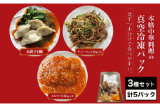 ＜一食ずつ小分けで食べやすい＞本格中華料理の真空冷凍パック3種セット　計5パック ふるさと納税 海老 エビ エビチリ 中華 餃子 冷凍 真空 パック  四川料理 グルメ 京都府 福知山市 京都 福知山 ふるさと