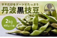 【期間限定】京都丹波産　丹波黒枝豆　2kg（400g×5袋）  ふるさと納税 京都丹波産 黒枝豆 黒豆 大粒 濃厚 京都府 福知山市