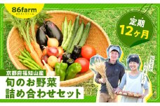 京都府福知山産　旬のお野菜詰め合わせセット（定期便12カ月）  ふるさと納税 定期便 旬の野菜 新鮮 お楽しみ 詰め合わせ セット 栽培期間中農薬 肥料不使用 京都府 福知山市 京都 福知山 ふるさと 奥京都