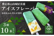 福知山産抹茶をふんだんに使ったアイスバー10本セット（濃厚抹茶×4本、抹茶みかんミルク×3本、抹茶ブルーベリーみかん×3本） / アイス フルーツバーラー 抹茶味 抹茶みかんミルク味 抹茶蜜柑ブルーベリー味 ソルベ 棒アイス 食べ比べ デザート 福知山産 福知山市 京都府 FCD010