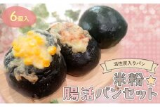 冷凍便『腸活☆パンセット』6個入り～活性炭入りパン～【ふるさと納税 パン 米粉 活性炭  あんぱん ソーセージ ハム チーズ 高千穂バター 健康 腸活 ハッピースイーツ happy sweets 京都 福知山】FCBA005