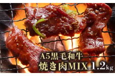A5 黒毛和牛 焼肉用MIX 1.2kg （150g×8）50,000円