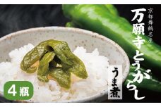 京都舞鶴名産 万願寺とうがらしうま煮135g 4個セット 京野菜 京都 舞鶴 万願寺 ギフト 贈答 熨斗 うま煮 瓶詰 おかず おつまみ ご飯のおとも 佃煮 佃 野菜 