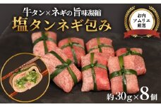 【お肉ソムリエ厳選】 塩タンネギ包み 8個入 30g×8個 | 牛たん タン塩 塩タン ネギ 牛 牛肉 ビーフ 塩味 厳選 人気 焼肉 冷凍 小分け ギフト 贈答用 美味しい お勧め おすすめ 熨斗 舞鶴市 京都府