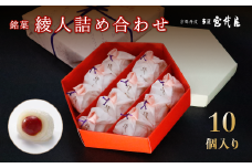 銘菓 綾人詰め合わせ 10個入り 【 京都 綾部 和菓子 贈り物 ギフト 贈答 化粧箱 梅 白あん 手作り おもち 南高梅 餅菓子 プレゼント スイーツ デザート 菓子 】