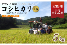 【定期便12回】【R7年度 新米先行予約】 有機栽培コシヒカリ玄米 5kg 京都府産 低農薬 毎月お届け 12ヶ月 【 米 5キロ 玄米 こめ コメ お米 おこめ こしひかり 食物繊維 栄養 真空パック 井上吉夫 米農家 有機栽培米 有機栽培 農家直送 減農薬 綾部市 京都府 】