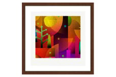 【絵画】 ピエゾグラフ 「塔と夜」 額装サイズ 266mmx266mm 【 しかくいえ ピエゾグラフ 額入り 額縁付 アート インテリア 現代版画 絵画 版画 贈り物 贈答 プレゼント ギフト 綾部 京都 】