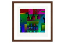 【絵画】 ピエゾグラフ 「夜と器」 額装サイズ 266mmx266mm 【 しかくいえ ピエゾグラフ 額入り 額縁付 アート インテリア 現代版画 絵画 版画 贈り物 贈答 プレゼント ギフト 綾部 京都 】