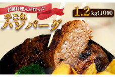 使いやすさ抜群！ 手ごね ハンバーグ 合計 1.2kg （120g×10個）【 訳あり 訳アリ 冷凍 小分け 個包装 はんばーぐ 牛肉 豚肉 肉 お肉 合い挽き 牛ハンバーグ 洋食 簡単調理 人気 国産 綾部 京都 】