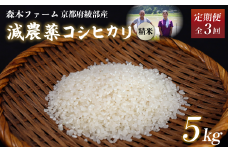 【定期便3回】【令和7年度産 先行予約】 減農薬コシヒカリ 精米 5kg 毎月お届け 3ヶ月【 定期便 米 コシヒカリ こしひかり 5キロ 5kg 精米 白米 こめ コメ お米 おこめ 農家直送 減農薬 低農薬 綾部 京都 森本ファーム 】