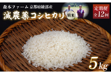 【定期便12回】【令和7年度産 先行予約】 減農薬コシヒカリ 精米 5kg 毎月お届け 12ヶ月【 定期便 米 コシヒカリ こしひかり 5キロ 5kg 精米 白米 こめ コメ お米 おこめ 農家直送 減農薬 低農薬 綾部 京都 森本ファーム 】