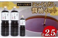 こいくちだし醤油 2.5L (1L×2本・500ml×1) 詰め合わせ セット 醤油 濃口醤油 熟成 人気 国産 詰合せ セット 贈り物 ギフト プレゼント 調味料 料理 お歳暮 ギフト しょうゆ だししょうゆ だし醤油 出汁 味比べ 食べ比べ 京都 綾部 旨味