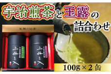 宇治煎茶と玉露の詰合わせ(100g×2缶)【uj-AU002】【三星園上林三入本店】