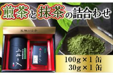 煎茶(100g)と抹茶(30g)の詰合わせ【uj-AU003】【有限会社　三星園上林三入本店】