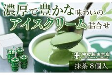 《中村藤吉本店》濃厚で豊かな味わいのアイスクリーム詰合せ(1種・計8個)【uj-AZ001-B】【中村藤吉本店】