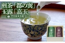 《中村藤吉本店》煎茶『都の巽』・玉露『嘉玉』詰合せ(各80g×1缶・計160g)【uj-AZ024】【中村藤吉本店】
