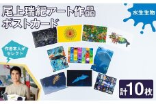 尾上瑞紀 アート作品 ポストカード(水生生物・計10枚) 【uj-FC001-C】【尾上瑞紀】