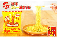 即席めん 宮津カレー焼きそば 4食入×2箱 天橋立 ご当地 ソウルフード インスタント麺 焼きそば ラーメン 麺類 B級グルメ 宮津 家庭 カレー焼きそば [№5716-0365]
