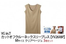 グンゼ YG in.T カットオフクルーネックスリーブレス【YV2618P】Mサイズ クリアベージュ3枚セット GUNZE ファッション メンズ インナー [№5716-0431]