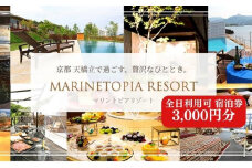 マリントピア リゾート 京都天橋立 宮津市内指定施設 全日可 宿泊券 3,000円分【 グランピング & リゾート ヴィラ 】 アウトドア キャンプ 旅行 温泉[№5716-0474]
