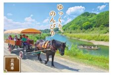京馬車で行くトロッコ亀岡駅から保津川下り乗船場コース チケット 大人（13歳以上）1枚 ※（要予約）ご利用前に予約が必要です。