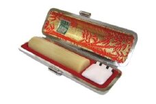 【京印章・手仕上げ実印】〈最良芯持〉牛角(白)15ミリ丸　御実印　ハンコ