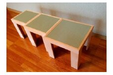 木の香アート『まどころ』 コンパクトスタイルの三連重ねスツール