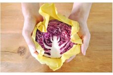 【aco wrap　みつろう色×すおう色（茜染め）】みつろうから作った天然ラップ aco wrap 2枚セット(S・M 各1) 日本製 天然染色◇《エコラップ みつろうラップ 蜜蝋》