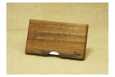 【茶（ブラックウオールナット）】＜松永弦楽器工房＞木製名刺入れ◇