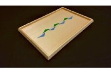 こまめに役立つ桧のトレー(三角文様)　【赤と焦げ茶】