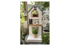 ＜Moon Rabbit＞3階建てのお家スタンド ｜ ガーデン 雑貨 庭 ガーデニング 屋外 飾り棚 インテリア雑貨 花台 フレンチナチュラル