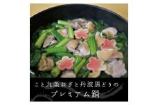 こと京都 ネギの王様『京都産九条ねぎ』と 地鶏 丹波黒どりのプレミアム鍋 2人前《ねぎ 九条ネギ ネギ鍋 鶏鍋 塩鍋》
