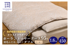 ＜京都金桝＞羽毛布団 ダブル 綿100％ 特殊2層キルト(ポーランド産マザーホワイトグースダウン95％ ホワイトコウダ・たっぷり1.6kgふっくら仕上げ)ロジック≪ 羽毛ふとん 掛け布団 国内再洗浄 DP450 新生活 羽毛布団ダブル 羽毛布団綿 羽毛布団キルト 羽毛布団ポーランド 羽毛布団マザーグース 羽毛布団ホワイトグース 羽毛布団1.6kg 羽毛布団ふっくら 羽毛布団国内再洗浄 ≫ 