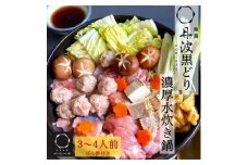 地鶏 丹波黒どり  濃厚 水炊きセット 3～4人前＜京都亀岡丹波山本＞《訳あり特別返礼品 水炊き 鍋 パーティー 鶏肉》