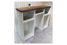【ヴィンテージキャメル×ホワイト】アンティーク風 無垢材 キッチンカウンター＜アンティーク風 家具 Dea-Sirio＞
※北海道・沖縄・離島への配送不可