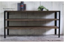 【ヴィンテージブラウン】アンティーク風 無垢材 アイアン オープンラック 3段＜アンティーク風 家具 Dea-Sirio＞《棚 ラック シェルフ》
※北海道・沖縄・離島への配送不可